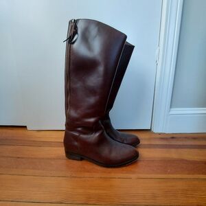 Cole Haan Oxblood Maroon Brown Leather Knee-High Equestrian Boots